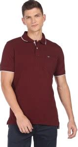 ARROW Solid Men Polo Neck Red T-Shirt - Buy ARROW Solid Men Polo Neck ...