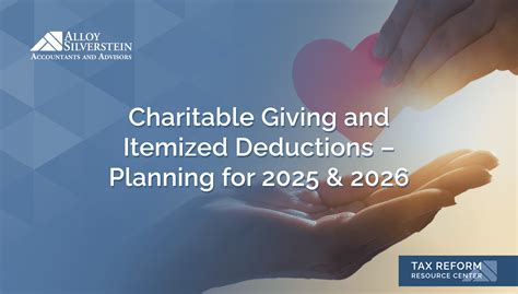 Charitable Giving and Itemized Deductions – Planning for 2025 & 2026 - Alloy Silverstein