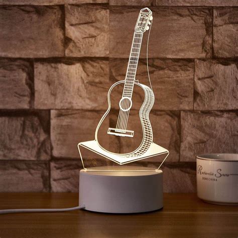 Buy Guitar Acrylic Led Table Lamp Online in India - Hustlezy