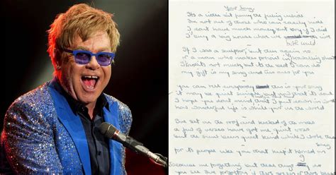 Handwritten Lyrics for Elton John’s Your Song Up for Auction | Auctions ...