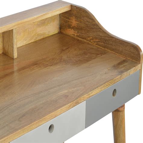 Grey Gallery Writing Desk - ArtisanFurniture.in