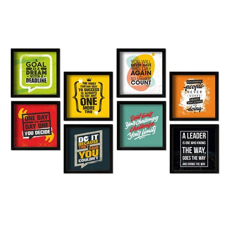 PAPER PLANE DESIGN Framed Quotes Poster Set of 8 for Office Walls ...