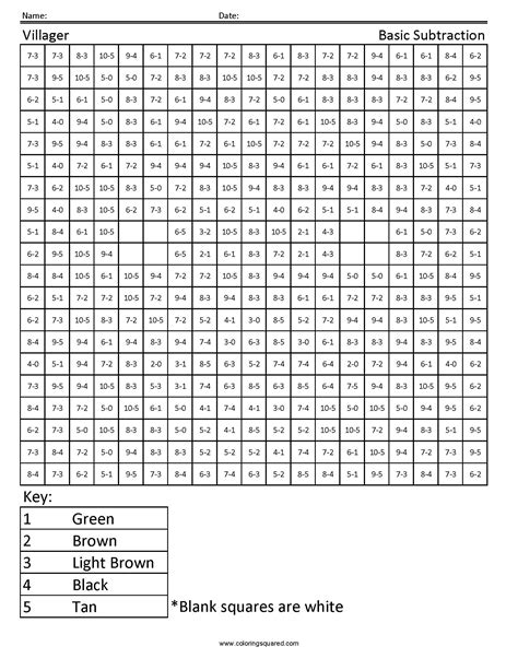 Color By Number Coloring Square D Minecraft Coloring Pages