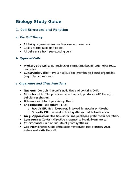 Image result for Bio Study Chart