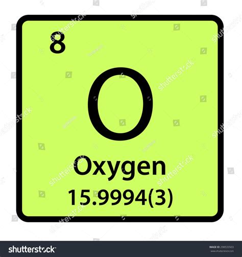 Element Oxygen Periodic Table Stock Illustration 298533503