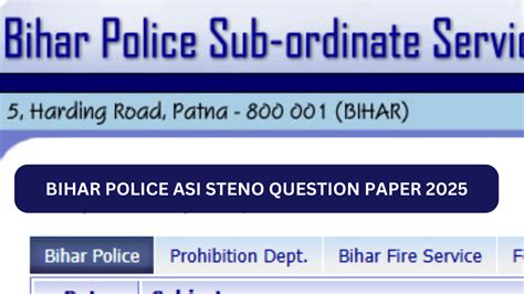 Bihar Police ASI Steno Question Paper 2025, Check ASI Exam Analysis Details