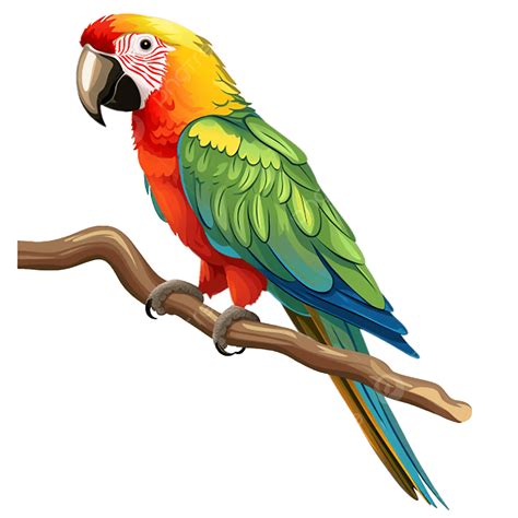 Flat Color Parrot Bird Clipart Transparent Background, Bird Clipart ...