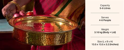 Buy P-TAL Brass Lagan 6L, Tin Coated with Lid 100% Pure Brass Degchi ...