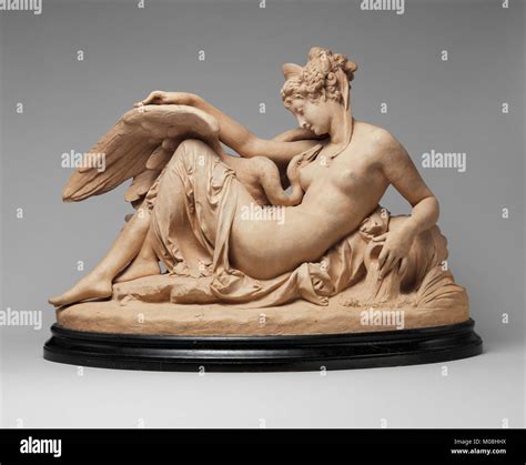 A painting showing Leda and the Swan, depicting Zeus in swan form, representing the mythological ...