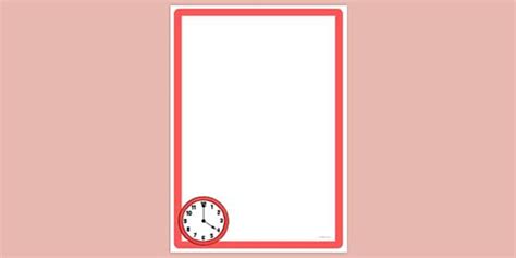 4 O'Clock Page Border | Page Borders | Twinkl (teacher made)