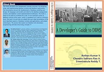 A Developer's Guide to DBMS eBook : V., Rathan Kumar, Annavarapu ...