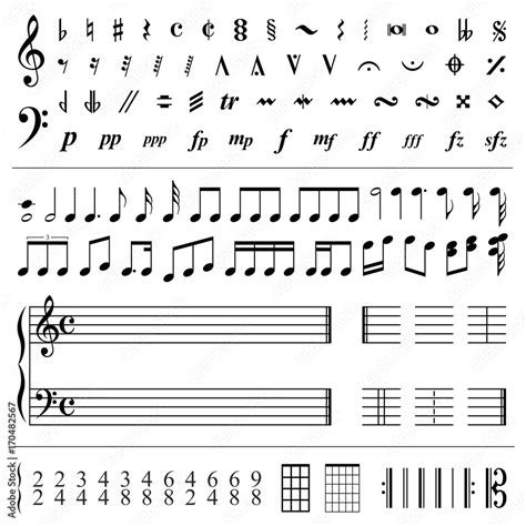 Music notes and symbols - vector illustration Stock Vector | Adobe Stock