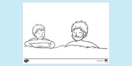 Child Swimming Unhappy Colouring Sheet | Colouring Sheets