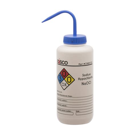 Buy Wash Bottle for Sodium Hypochlorite (Bleach), 1000ml - Color Coded ...