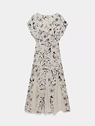 Mint Velvet Floral Print Maxi Dress, Cream/Black