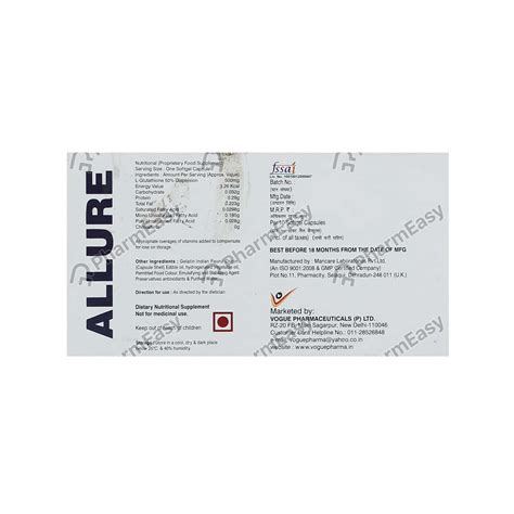 Buy Allure 500 MG Capsule (10) Online at Flat 15% OFF | PharmEasy