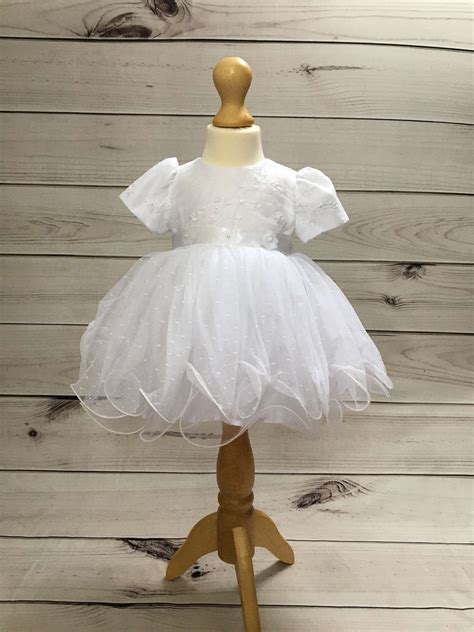 'Isabelle' Embroidered White Girls Christening Dress - Just Christening