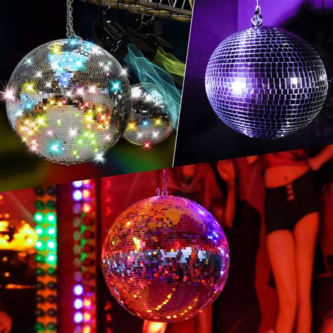 40 Pack Mirror Disco Ball in Variety Silver Hanging Glass Mirror Ball ...