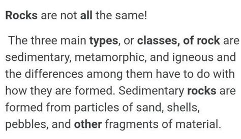 Mention the use of three types of rocks in five different sectors with ...