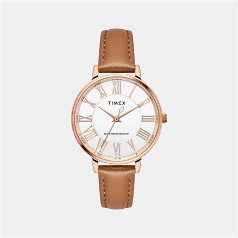 Timex Fashion Women Silver Leather Watch TWEL19105 – Just In Time