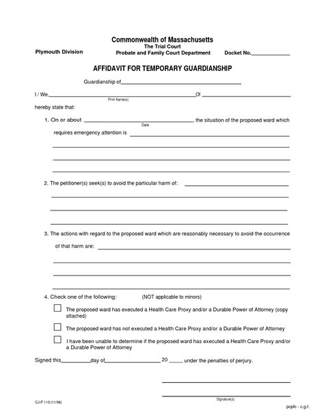 Free Printable Temporary Child Custody Forms - Printable Form 2024