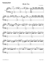 Die for You-The Weeknd Free Piano Sheet Music & Piano Chords