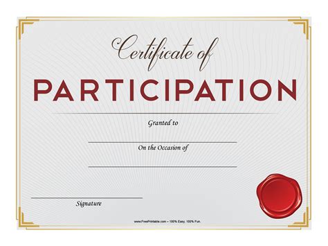 Free Templates For Certificates Of Participation - Templates.maexproit.com
