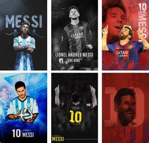 Set of 6 posters rolled in a tube with Lionel Andres Messi football ...