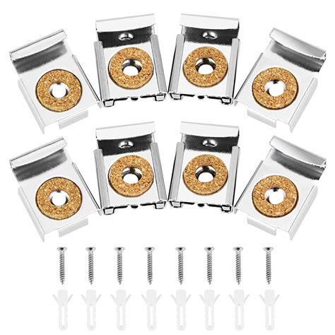 Buy BUZIFU 8 PCS Mirror Hanger Spring Loaded Mirror Clips 2 Sets ...