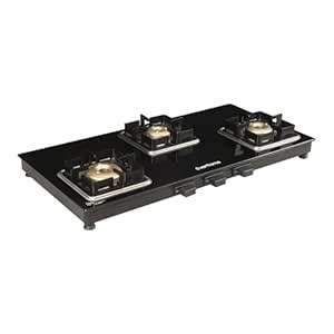 Everflame Matrix 3 Burner Glass Gas Stove | Toughened Glass Cooktop ...