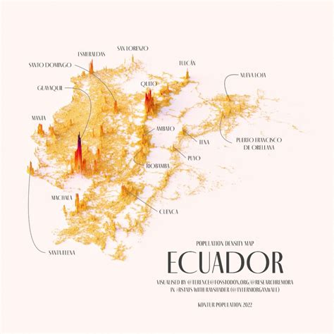 Densidad de población de Ecuador (2022) - Mapas Milhaud