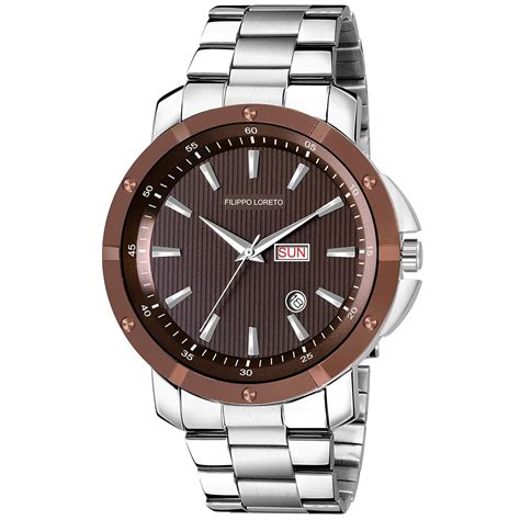 Filippo Loreto Formal Collection Analog Brown Dial Men's Watch : Amazon ...