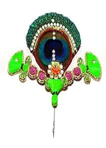 Buy Vrindavan Bazaar Green Big Peacock Feather Designer kalangi Online ...