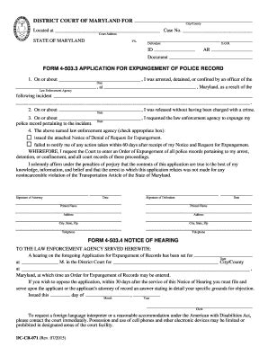 Form 4-503.3 Application For Expungement Of ... - Maryland Courts ...