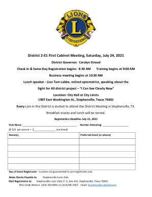 Fillable Online Lions Clubs International District 2-X1Lions Helping ...