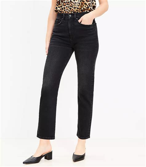 High Rise Slim Jeans in Washed Black
