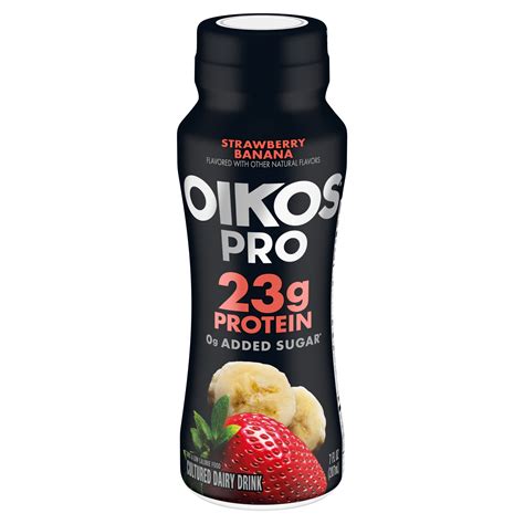 Oikos Pro Strawberry Banana Cultured Dairy Drink, 23g Protein, 7 fl oz ...