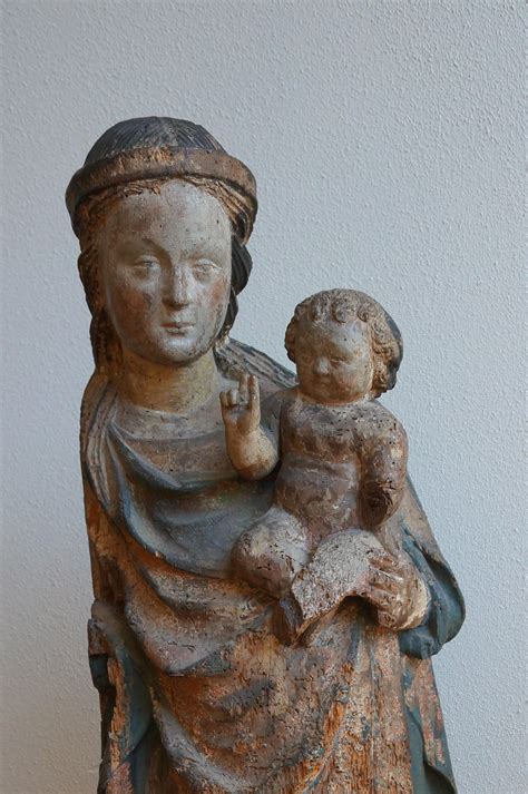Large medieval sculpture of the Virgin Mary and Child, France, ca. 1400 ...