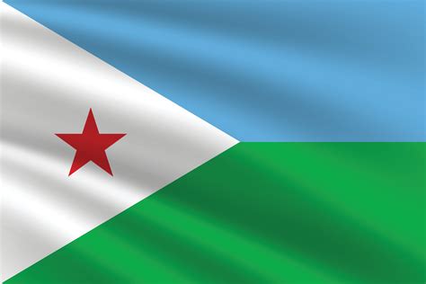 National Flag of Djibouti. Djibouti Flag. Waving Djibouti flag ...