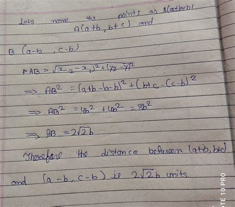 (a+b) (b+c) (a-b) (c-b) find the distance chapter name Isco ordinate ...
