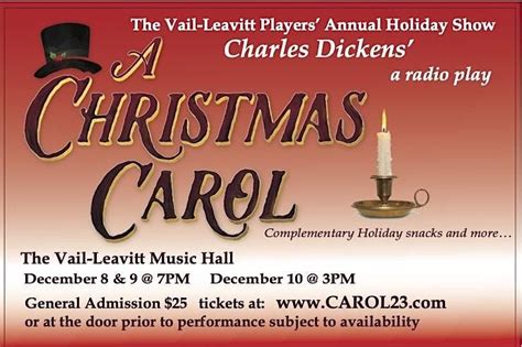 A Christmas Carol - a radio play at The Vail-Leavitt Music Hall, The ...