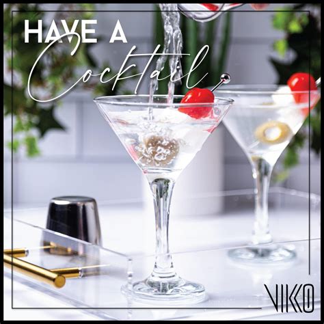 Buy Vikko Martini Glasses Set of 4 , Crystal Clear 6 Ounce Martini ...