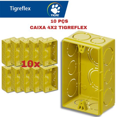 Caixa de Luz Parede Kit 10 UN 4x2 Tigre Cx Luz Embutir Amarela Tomada ...