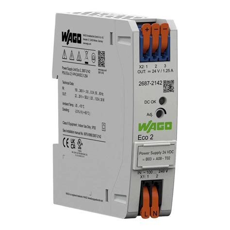 2687-2142 | WAGO Power supply, Eco 1-phase, VDC output voltage,| 380905