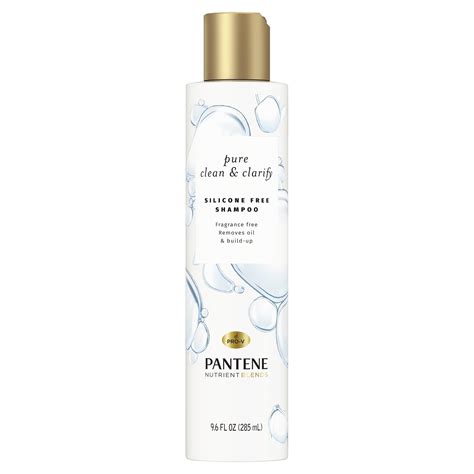 Pantene Nutrient Blends Fragrance Free Shampoo, Pure Clean Clear, 9.6 ...