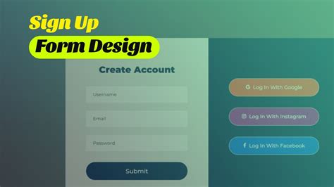 Image result for Sign Up Form Using HTML