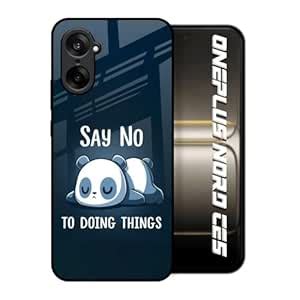 Hocopoco Printed Tempered Glass Back Cover Compatible with OnePlus Nord ...