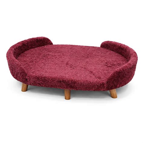 Luxe Raised Pet Sofa Bed for Large Dogs – Burgundy Red | XL & XXL Size ...
