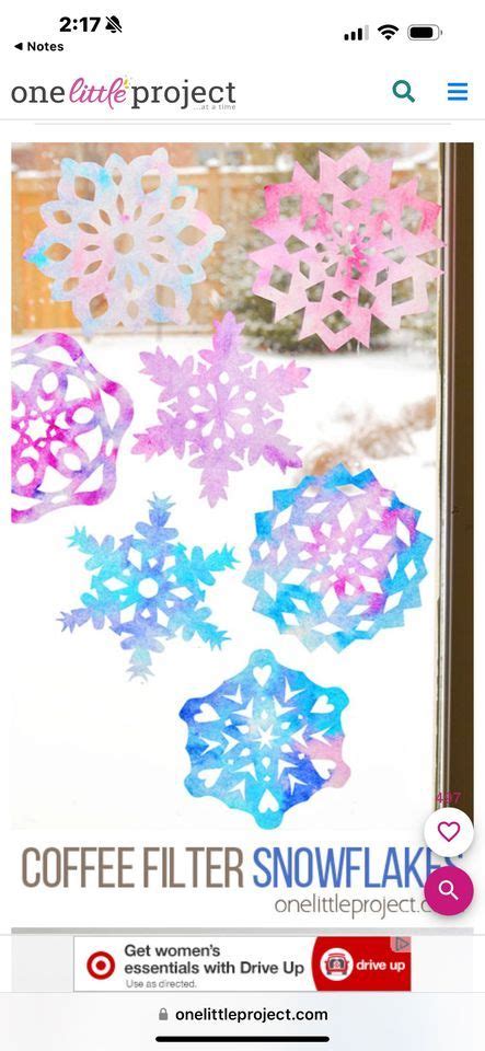 Coffee Filter Snowflake , Wolf Pen Creek Park, College Station, 26 ...