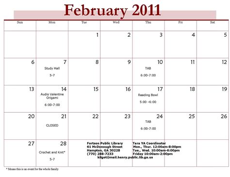 Hampton Beach Calendar